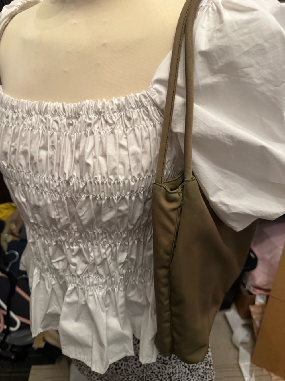 Prada beige tote - actually more of a coca color see ALL PHOTOS - Picture 11 of 12